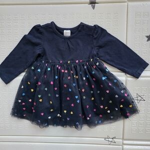 Baby Girl Dress with Multicolor Heart Pattern
